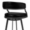 Armen Living Dione 26" Counter Height Barstool in Mineral Finish and Vintage Black Faux Leather 721535746941 - alternate 4